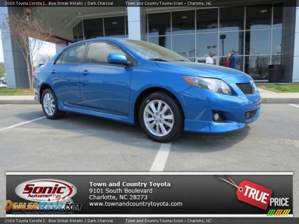 2009 Toyota Corolla S Blue Streak Metallic / Dark Charcoal Photo #1
