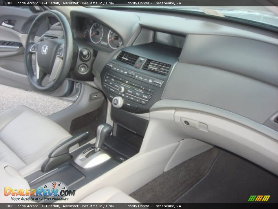 2008 Honda Accord EX-L Sedan Alabaster Silver Metallic / Gray Photo #13