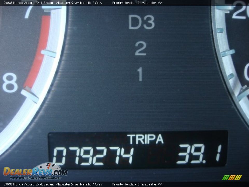 2008 Honda Accord EX-L Sedan Alabaster Silver Metallic / Gray Photo #15