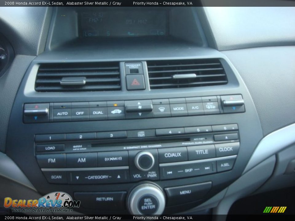 2008 Honda Accord EX-L Sedan Alabaster Silver Metallic / Gray Photo #16