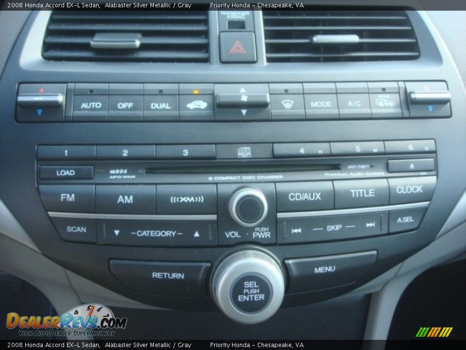 2008 Honda Accord EX-L Sedan Alabaster Silver Metallic / Gray Photo #17