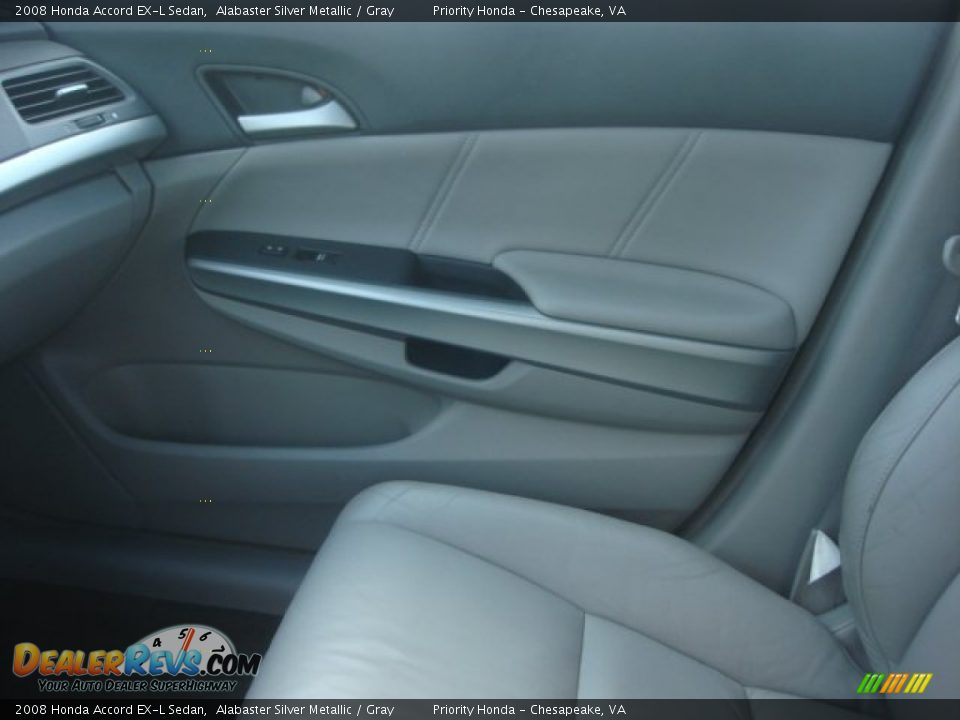 2008 Honda Accord EX-L Sedan Alabaster Silver Metallic / Gray Photo #20
