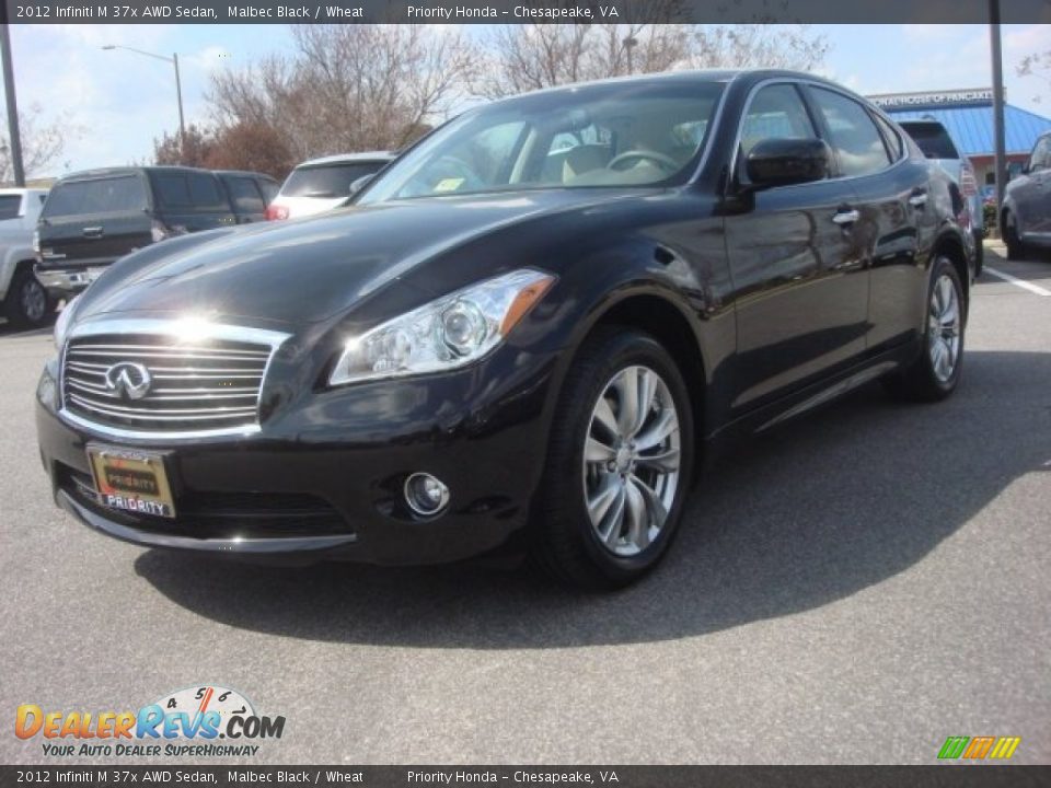 2012 Infiniti M 37x AWD Sedan Malbec Black / Wheat Photo #1