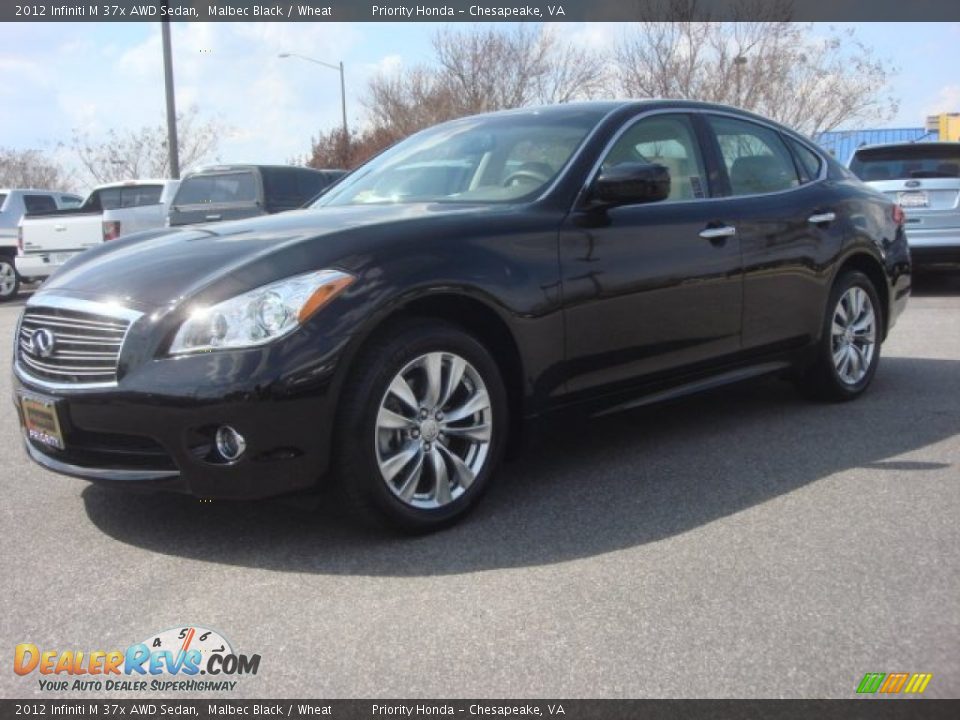 2012 Infiniti M 37x AWD Sedan Malbec Black / Wheat Photo #2