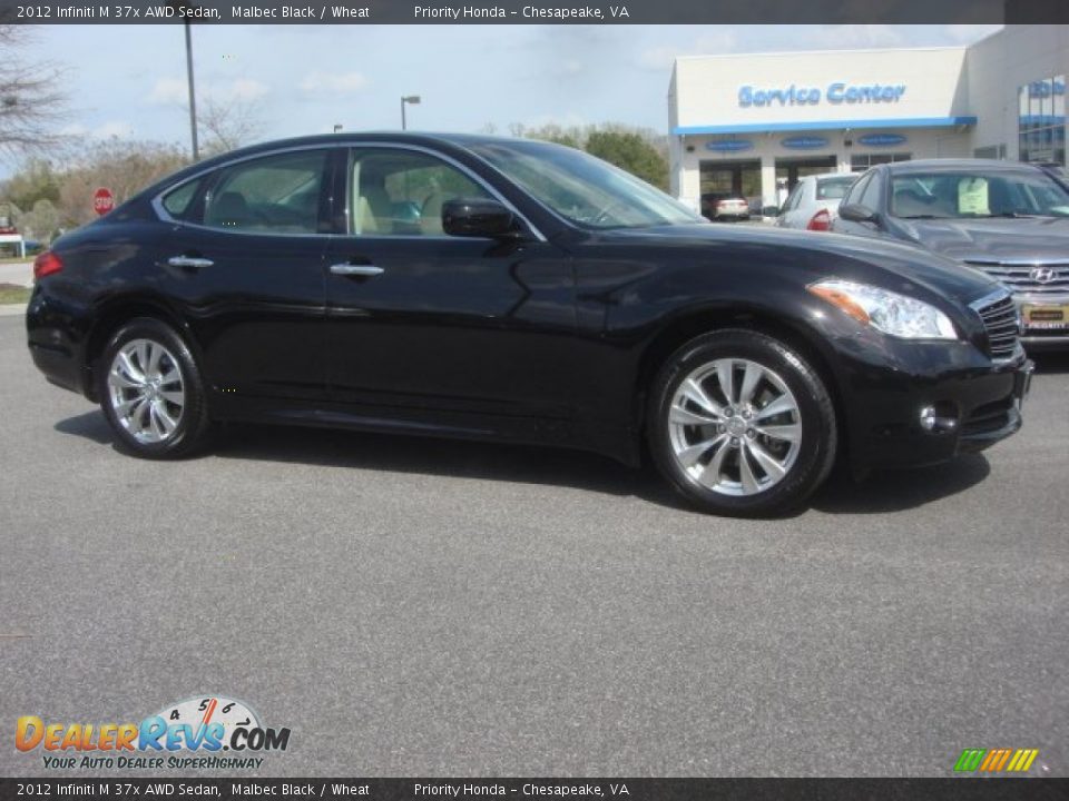 2012 Infiniti M 37x AWD Sedan Malbec Black / Wheat Photo #6