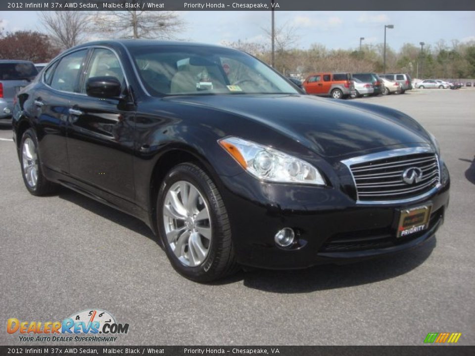 2012 Infiniti M 37x AWD Sedan Malbec Black / Wheat Photo #7
