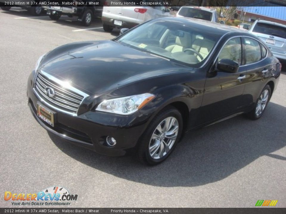 2012 Infiniti M 37x AWD Sedan Malbec Black / Wheat Photo #9