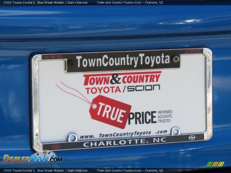 2009 Toyota Corolla S Blue Streak Metallic / Dark Charcoal Photo #32