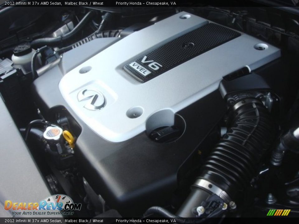 2012 Infiniti M 37x AWD Sedan Malbec Black / Wheat Photo #33