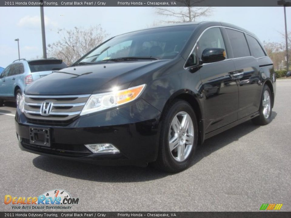 2011 Honda Odyssey Touring Crystal Black Pearl / Gray Photo #1