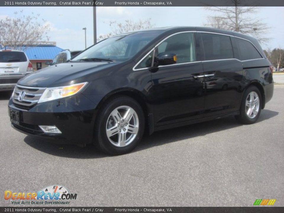 2011 Honda Odyssey Touring Crystal Black Pearl / Gray Photo #2