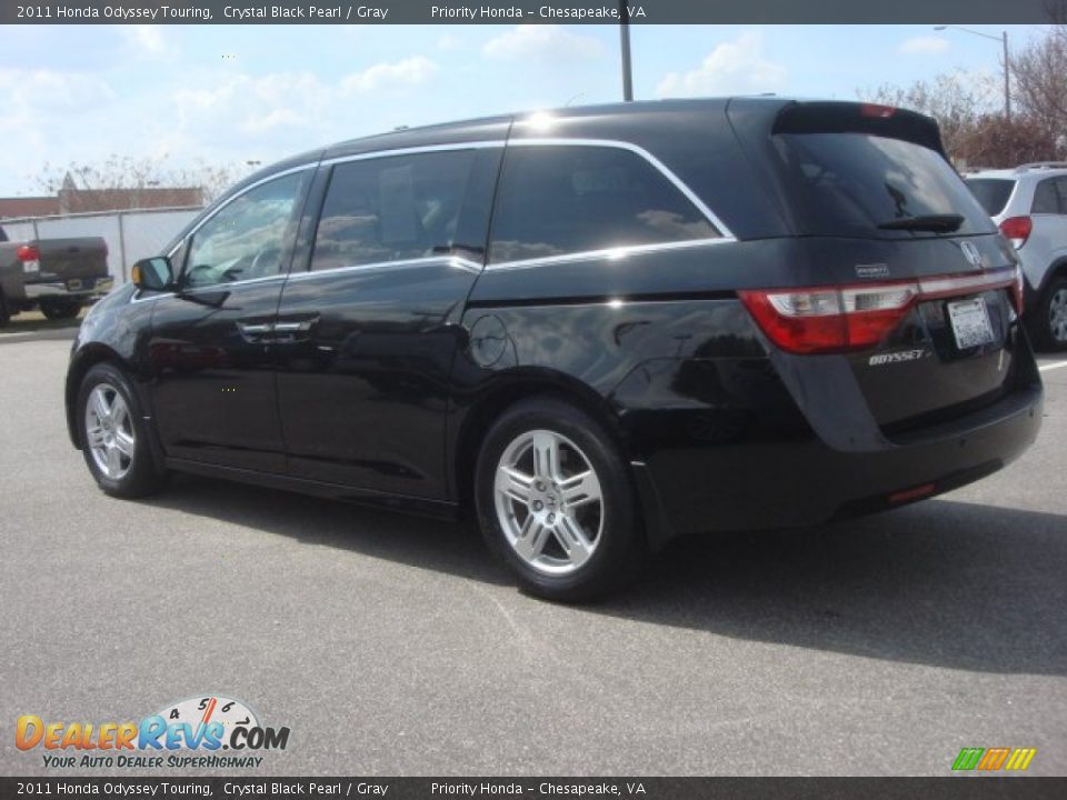 2011 Honda Odyssey Touring Crystal Black Pearl / Gray Photo #3