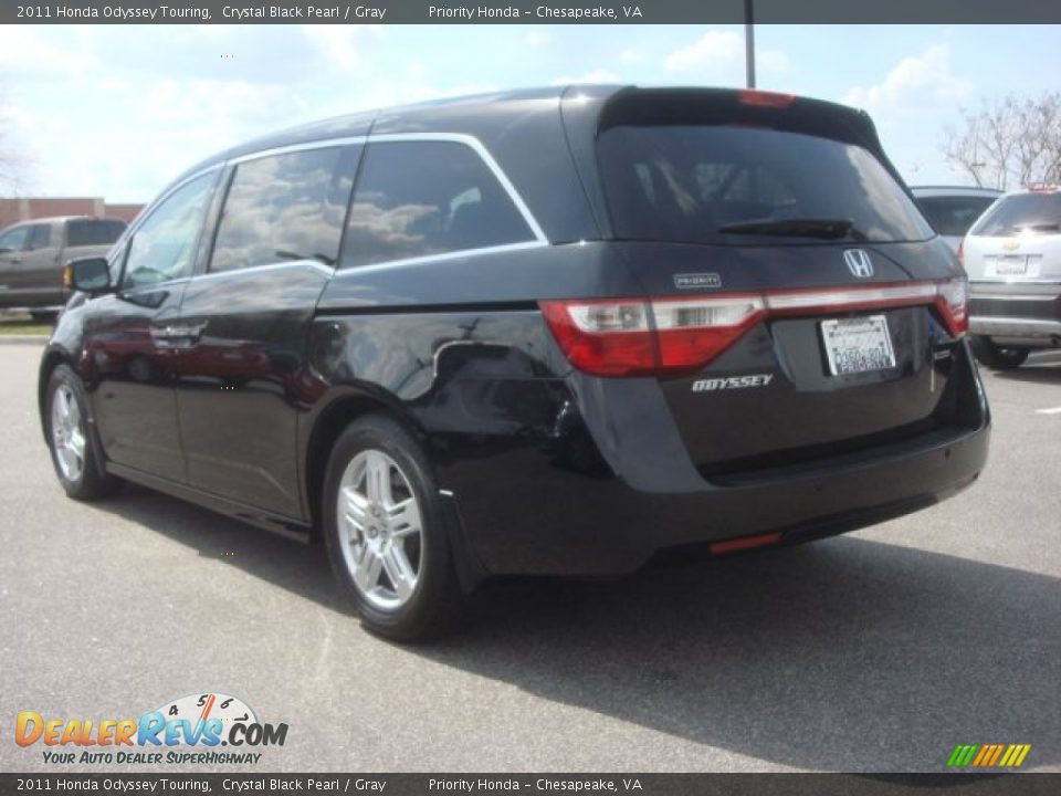 2011 Honda Odyssey Touring Crystal Black Pearl / Gray Photo #4
