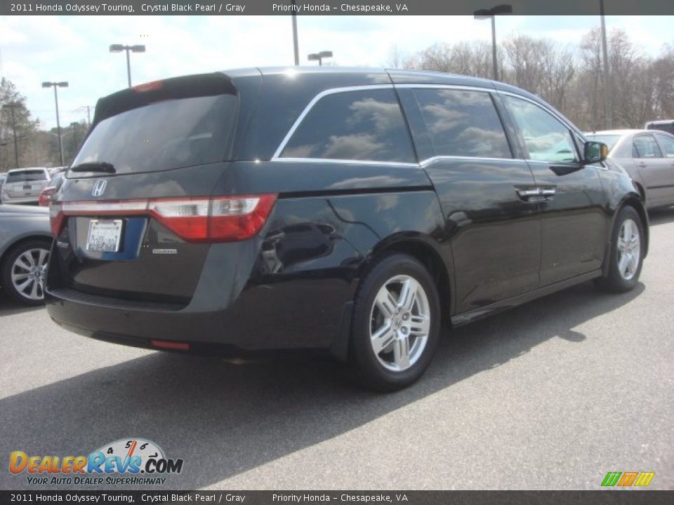 2011 Honda Odyssey Touring Crystal Black Pearl / Gray Photo #5