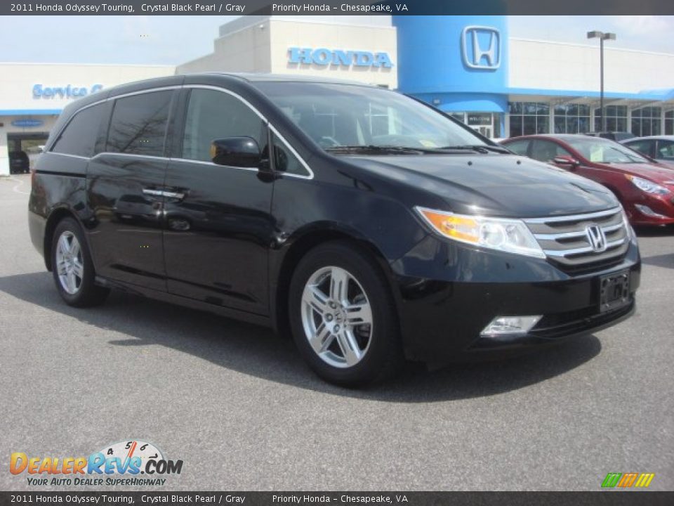 2011 Honda Odyssey Touring Crystal Black Pearl / Gray Photo #7