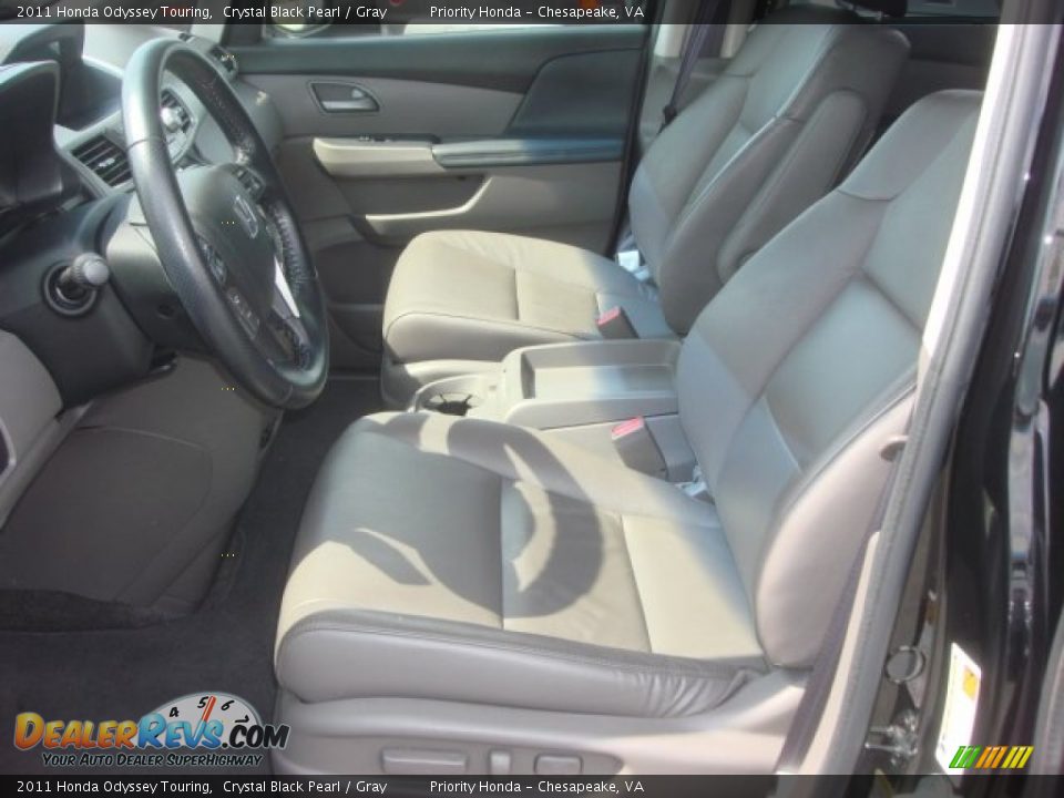 2011 Honda Odyssey Touring Crystal Black Pearl / Gray Photo #9