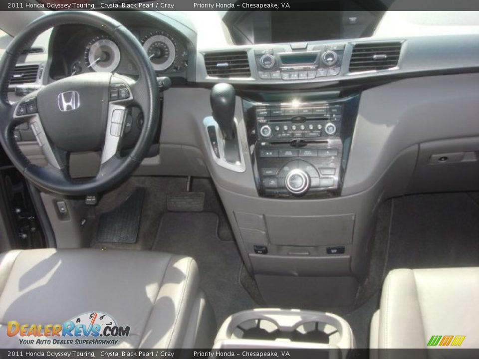 2011 Honda Odyssey Touring Crystal Black Pearl / Gray Photo #17