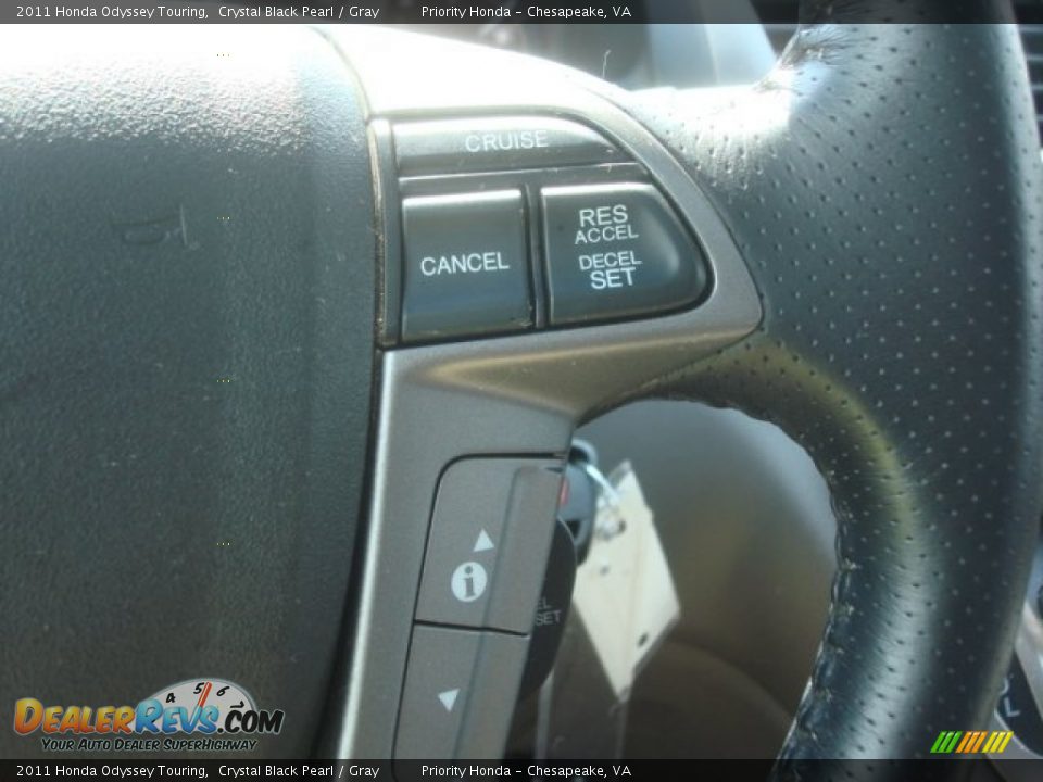 2011 Honda Odyssey Touring Crystal Black Pearl / Gray Photo #28