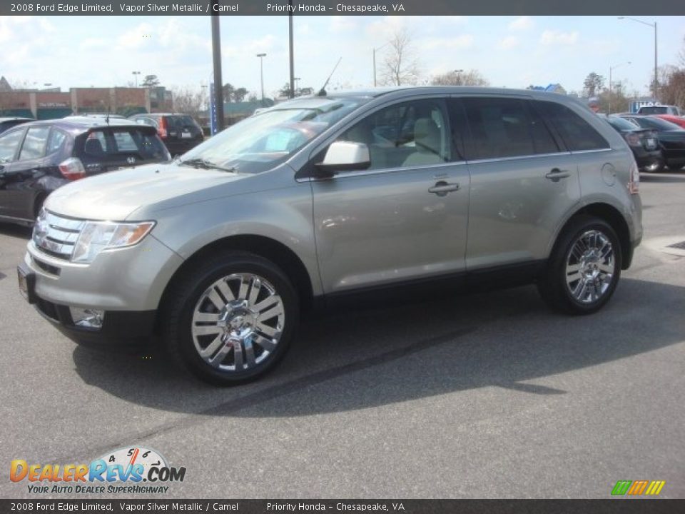 2008 Ford Edge Limited Vapor Silver Metallic / Camel Photo #3