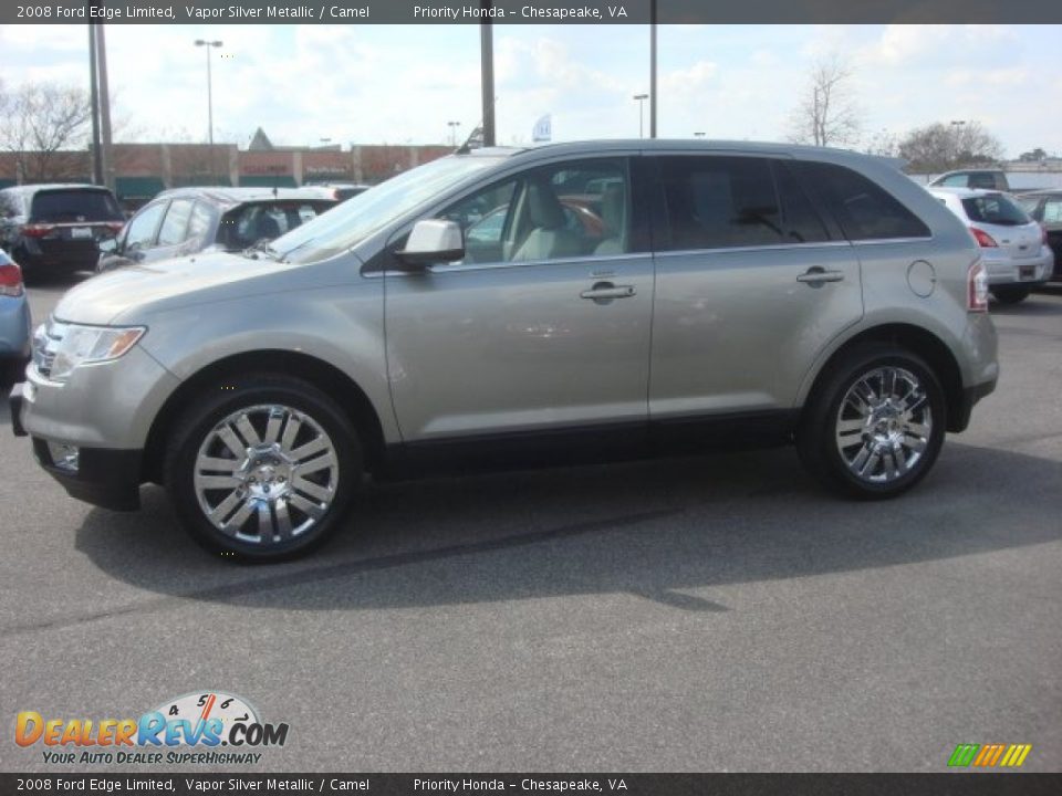 2008 Ford Edge Limited Vapor Silver Metallic / Camel Photo #4