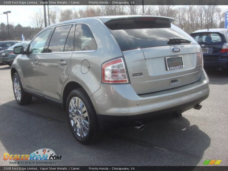 2008 Ford Edge Limited Vapor Silver Metallic / Camel Photo #5