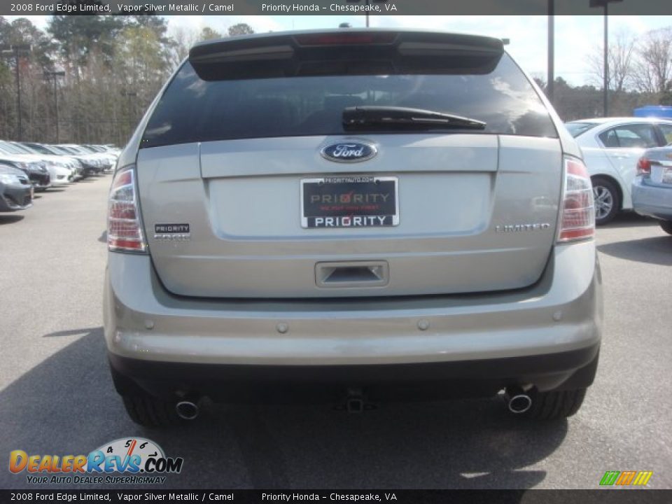 2008 Ford Edge Limited Vapor Silver Metallic / Camel Photo #6