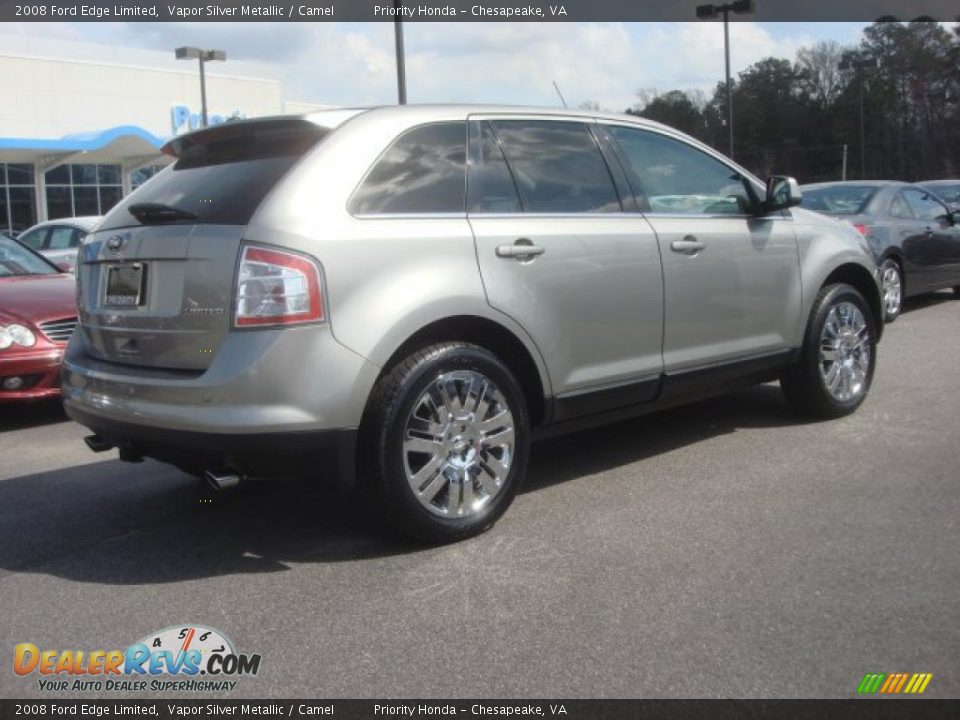 2008 Ford Edge Limited Vapor Silver Metallic / Camel Photo #7