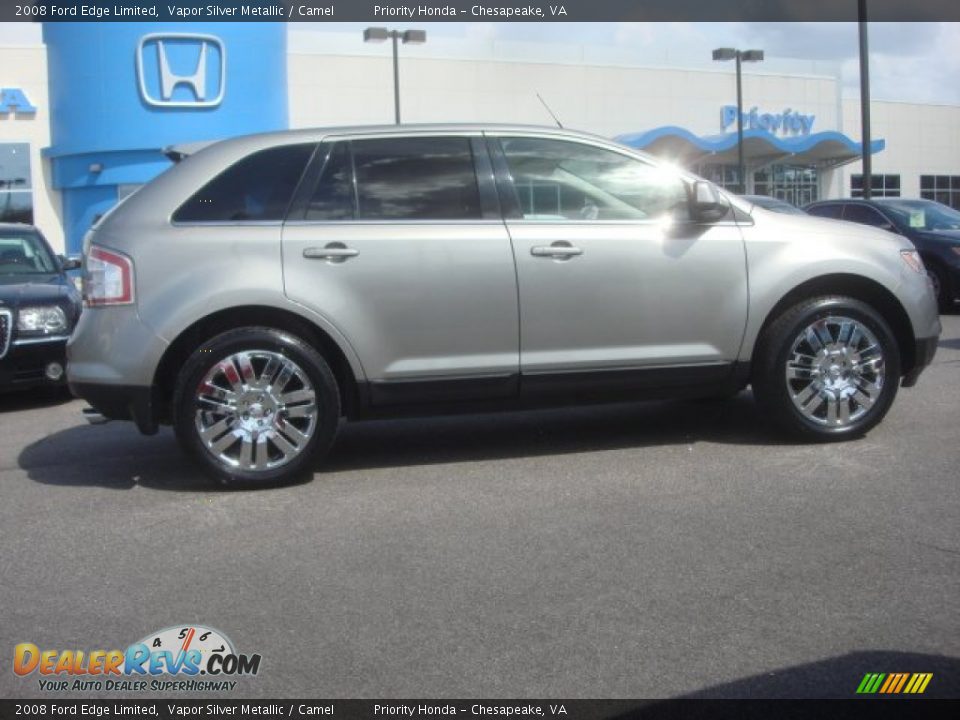 2008 Ford Edge Limited Vapor Silver Metallic / Camel Photo #8