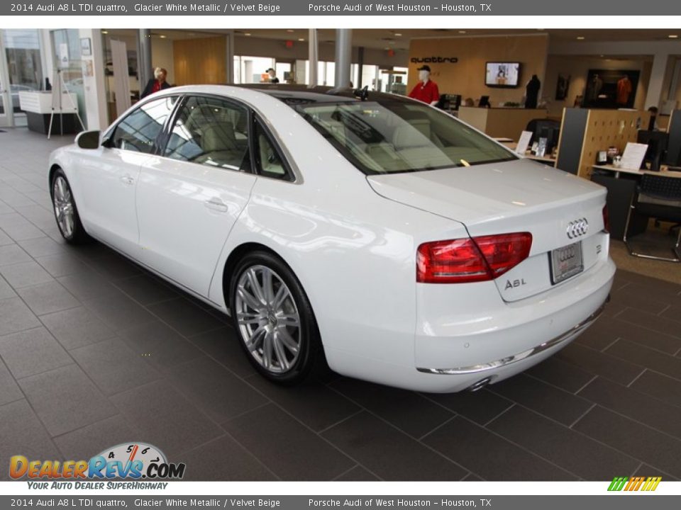 2014 Audi A8 L TDI quattro Glacier White Metallic / Velvet Beige Photo #6