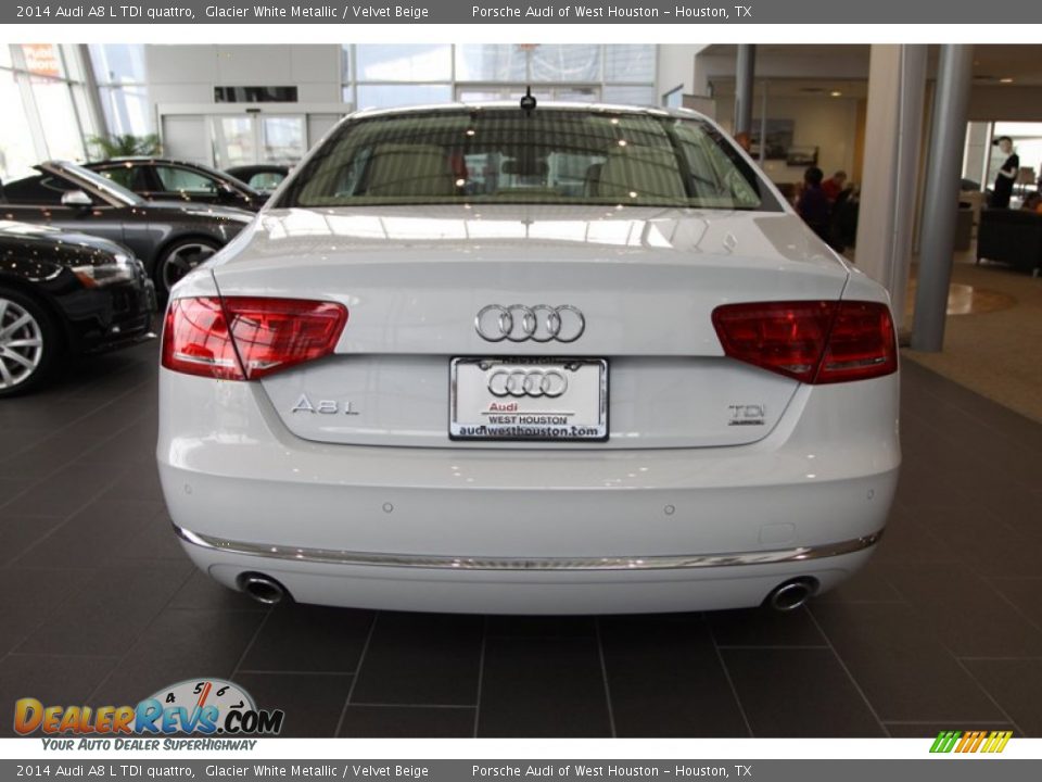 2014 Audi A8 L TDI quattro Glacier White Metallic / Velvet Beige Photo #7