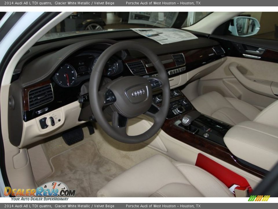 Velvet Beige Interior - 2014 Audi A8 L TDI quattro Photo #10