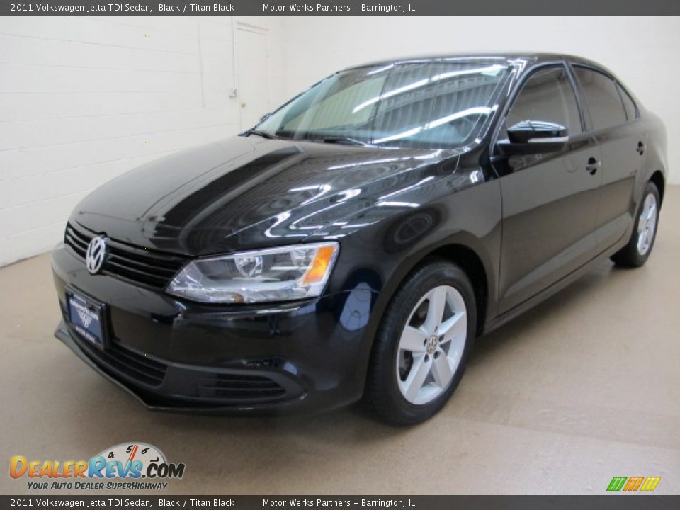 2011 Volkswagen Jetta TDI Sedan Black / Titan Black Photo #3