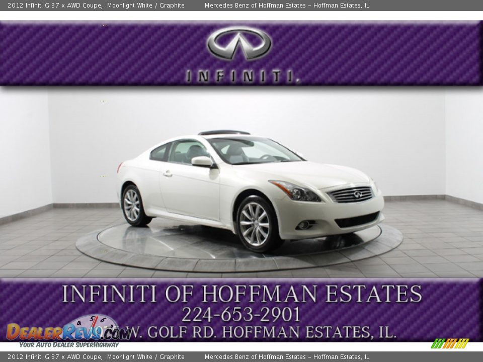 2012 Infiniti G 37 x AWD Coupe Moonlight White / Graphite Photo #1