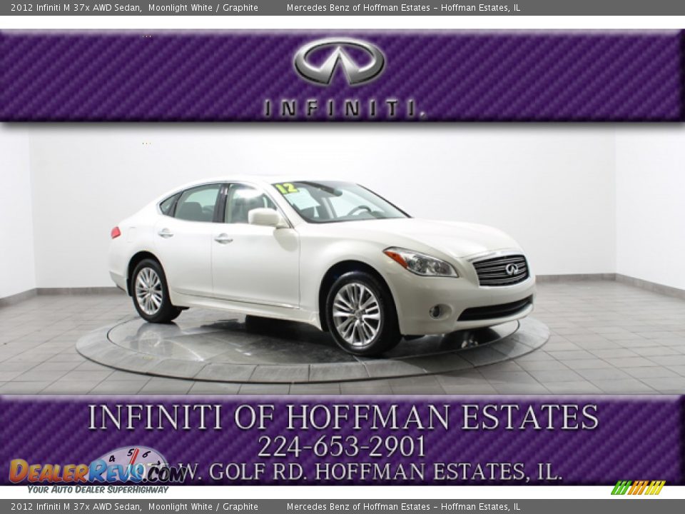 2012 Infiniti M 37x AWD Sedan Moonlight White / Graphite Photo #1