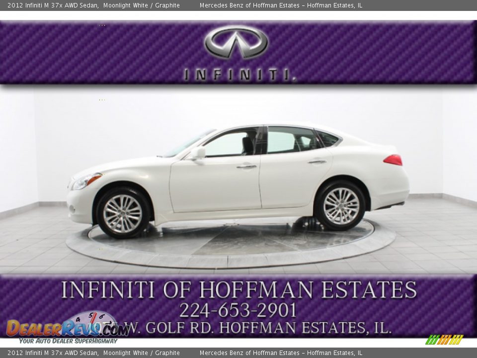 2012 Infiniti M 37x AWD Sedan Moonlight White / Graphite Photo #2