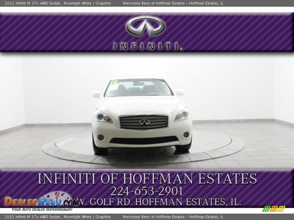2012 Infiniti M 37x AWD Sedan Moonlight White / Graphite Photo #3