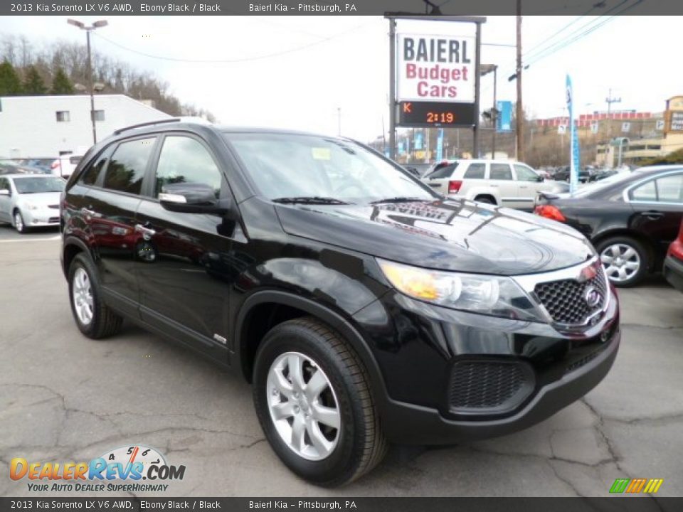 2013 Kia Sorento LX V6 AWD Ebony Black / Black Photo #1