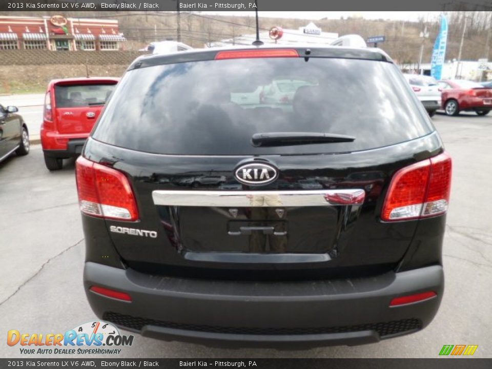 2013 Kia Sorento LX V6 AWD Ebony Black / Black Photo #6
