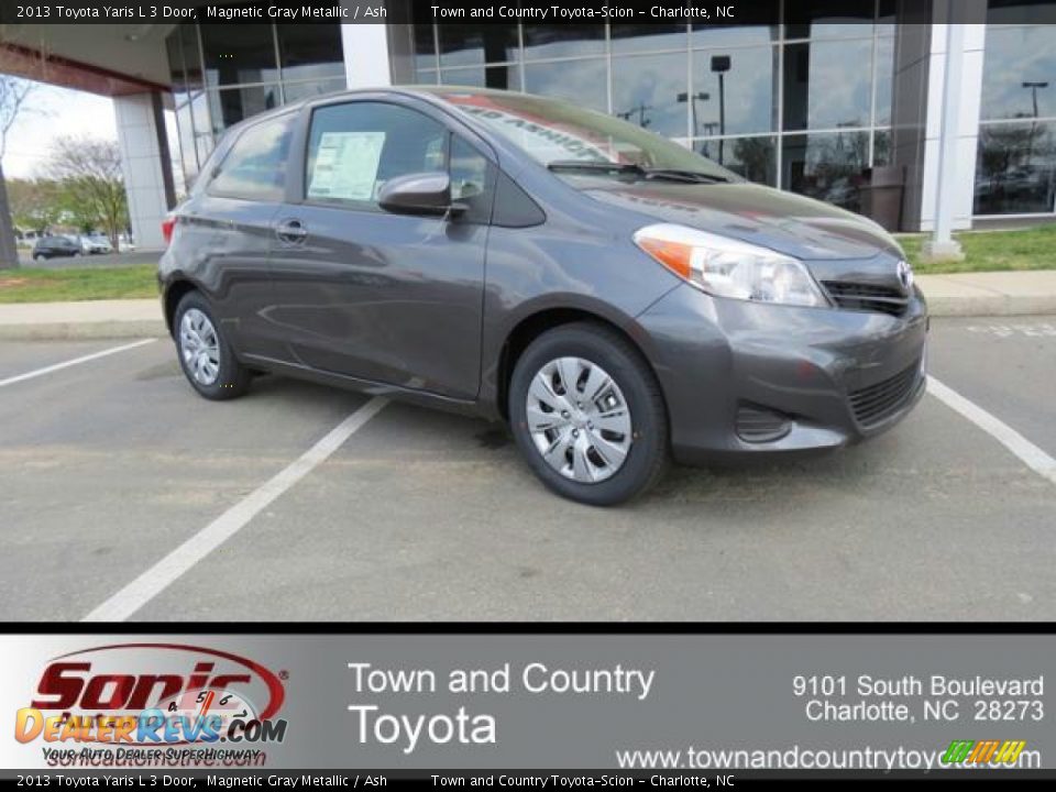 2013 Toyota Yaris L 3 Door Magnetic Gray Metallic / Ash Photo #1