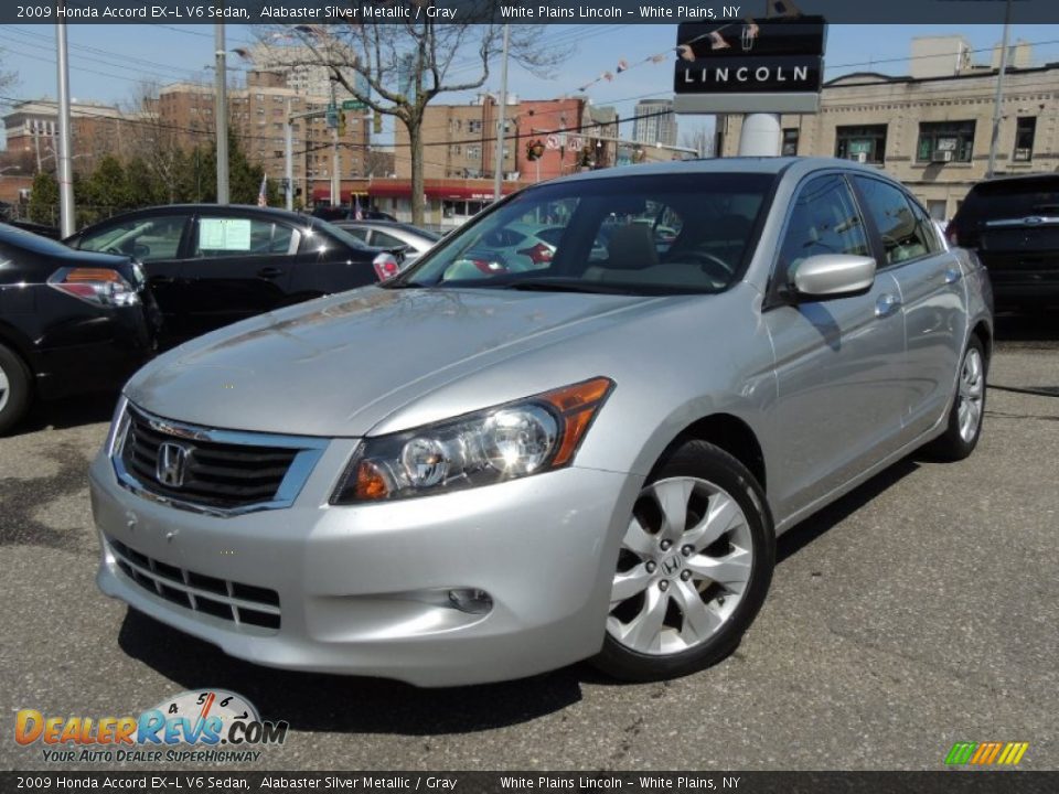 2009 Honda Accord EX-L V6 Sedan Alabaster Silver Metallic / Gray Photo #1