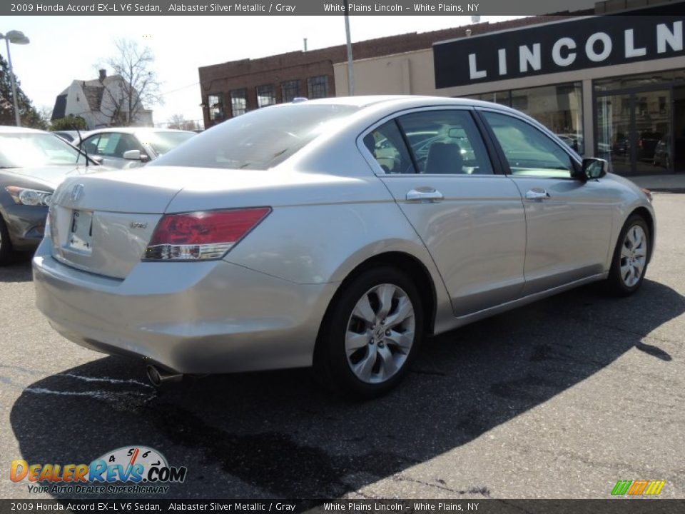2009 Honda Accord EX-L V6 Sedan Alabaster Silver Metallic / Gray Photo #7