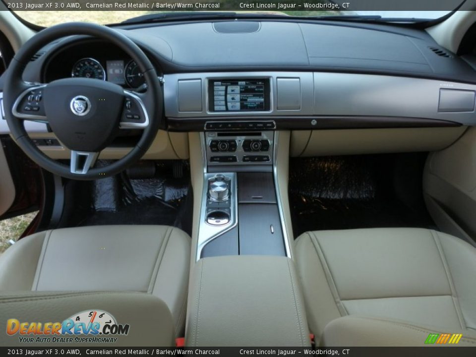 2013 Jaguar XF 3.0 AWD Carnelian Red Metallic / Barley/Warm Charcoal Photo #7