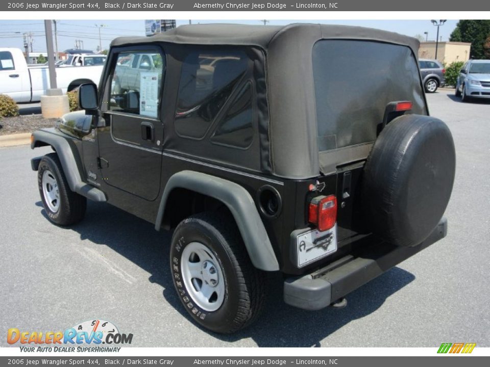 2006 Jeep Wrangler Sport 4x4 Black / Dark Slate Gray Photo #4