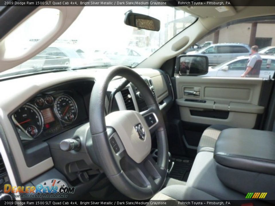 2009 Dodge Ram 1500 SLT Quad Cab 4x4 Bright Silver Metallic / Dark Slate/Medium Graystone Photo #7