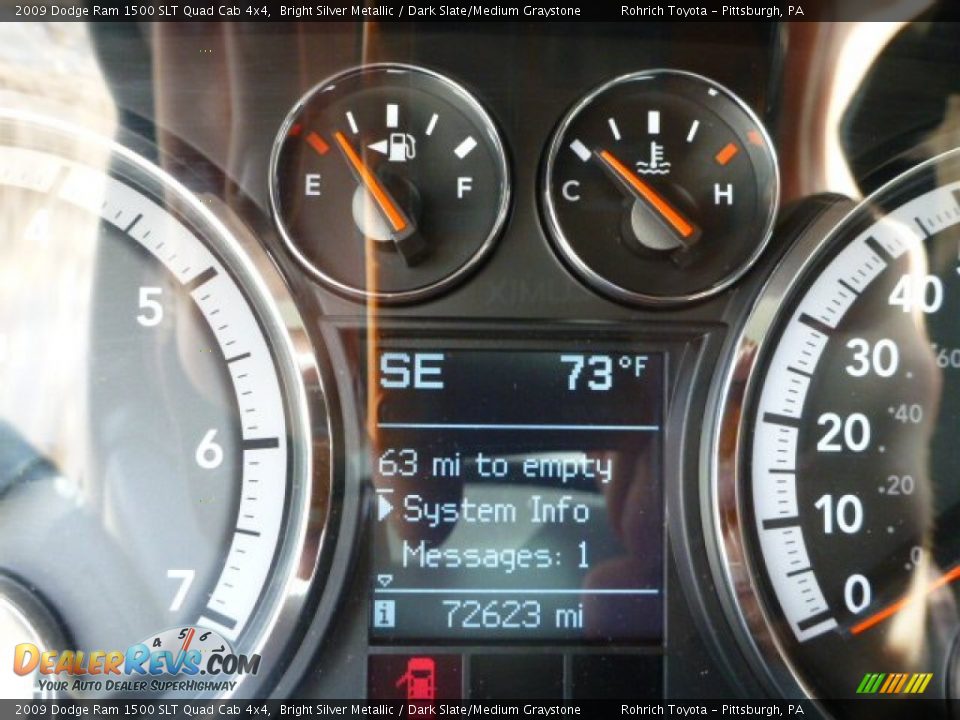 2009 Dodge Ram 1500 SLT Quad Cab 4x4 Bright Silver Metallic / Dark Slate/Medium Graystone Photo #9
