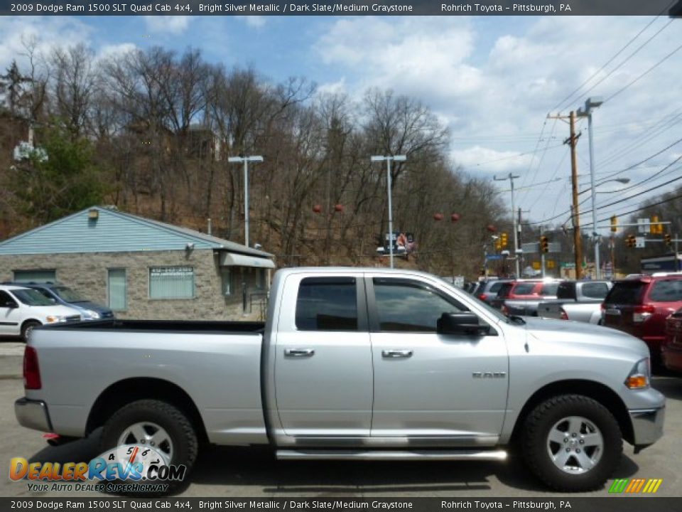 2009 Dodge Ram 1500 SLT Quad Cab 4x4 Bright Silver Metallic / Dark Slate/Medium Graystone Photo #10
