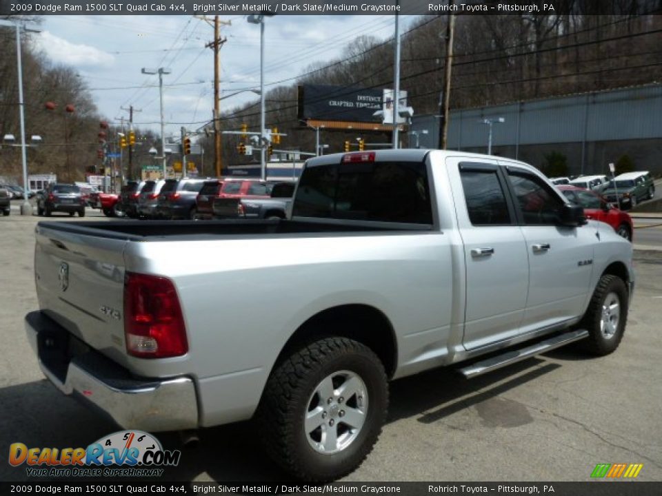 2009 Dodge Ram 1500 SLT Quad Cab 4x4 Bright Silver Metallic / Dark Slate/Medium Graystone Photo #11