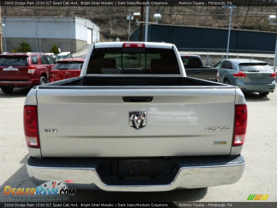 2009 Dodge Ram 1500 SLT Quad Cab 4x4 Bright Silver Metallic / Dark Slate/Medium Graystone Photo #12
