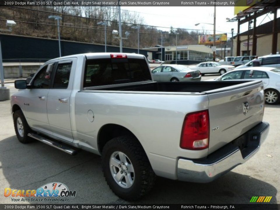 2009 Dodge Ram 1500 SLT Quad Cab 4x4 Bright Silver Metallic / Dark Slate/Medium Graystone Photo #13