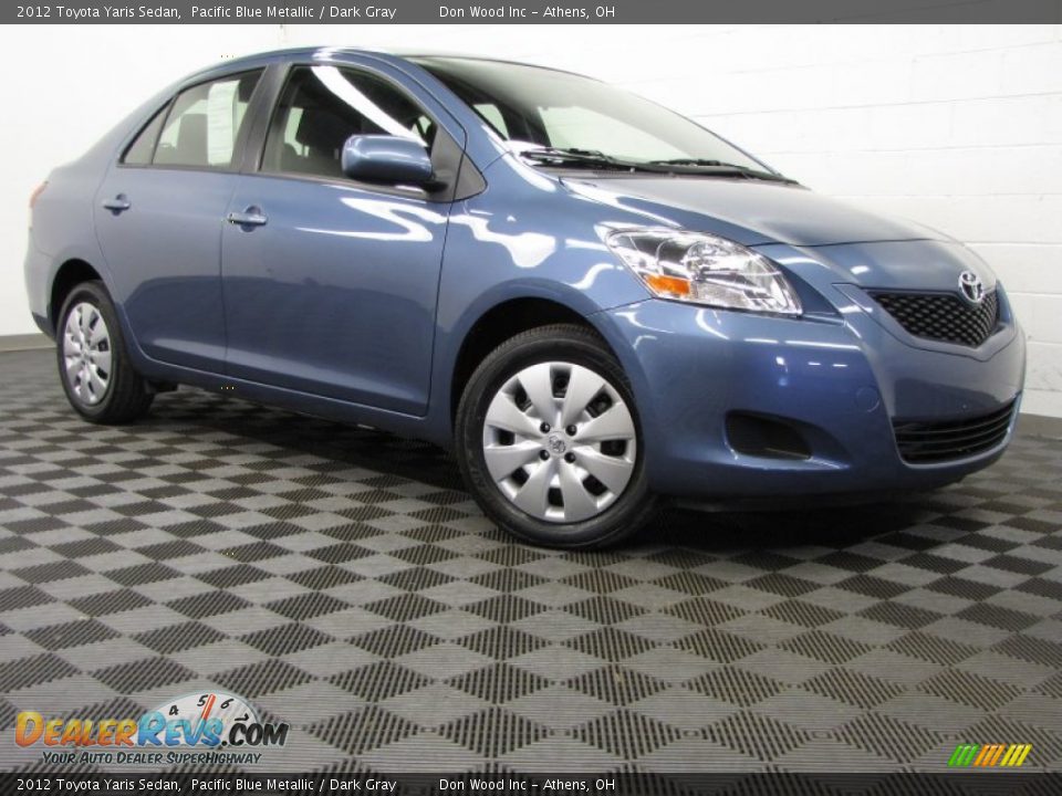 2012 Toyota Yaris Sedan Pacific Blue Metallic / Dark Gray Photo #1